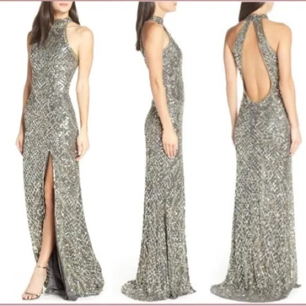 Mac Duggal Platinum Gown - like new / size 2